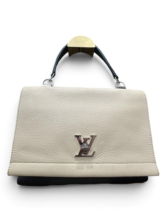 Louis Vuitton Handbags - Louis Vuitton Lockme II Taurillon Leather Vanille Black Top Handle Bag